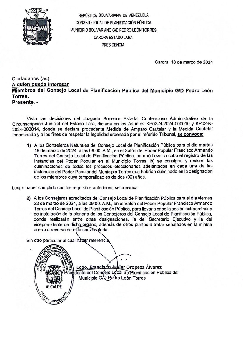 - Convocatoria CLPP 1 1