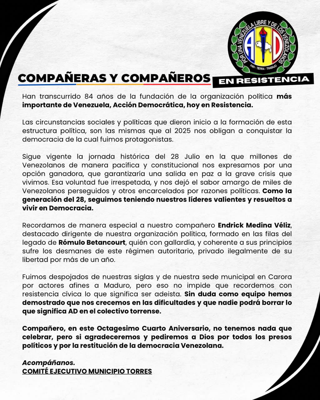 AD en Resistencia Torres ya tiene cronograma para conmemorar 84 Aniversario IMG 20250907 WA0002 - IMG 20250907 WA0002