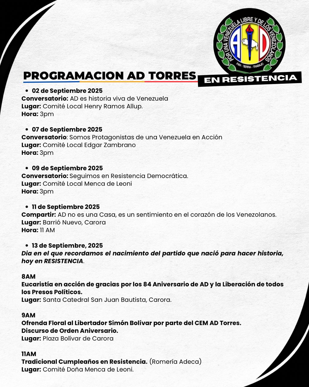 AD en Resistencia Torres ya tiene cronograma para conmemorar 84 Aniversario IMG 20250907 WA0003 - IMG 20250907 WA0003